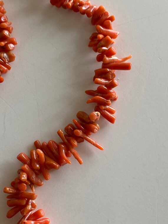 Vintage Salmon Branch Coral Necklace - image 4