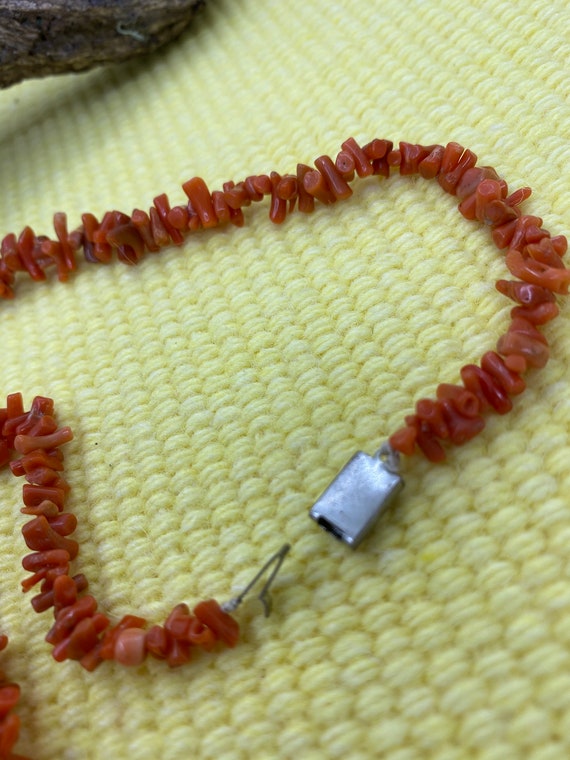 Vintage Salmon Branch Coral Necklace - image 8