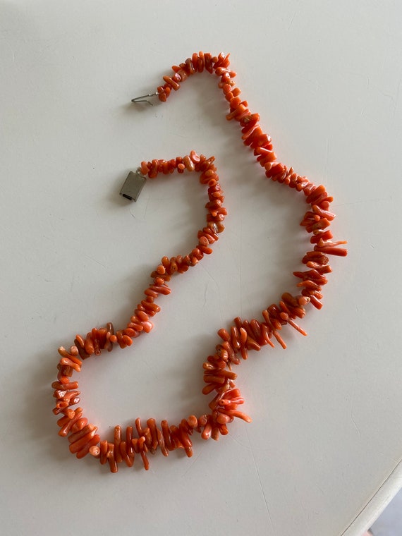 Vintage Salmon Branch Coral Necklace - image 5