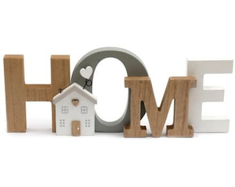 Free standing HOME wooden sign plaque