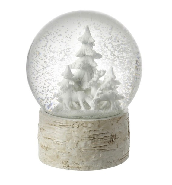 Snow Globe with Christmas trees and red car Metal Black effect base Heaven Sends Snow Globe with Christmas trees and red car Metal Black effect base Heaven Sends