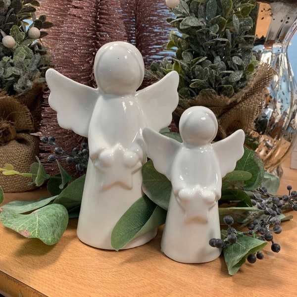 White Ceramic Angels - Etsy