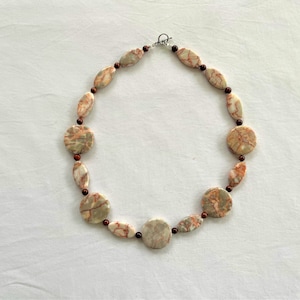 Pink Jasper Necklace - Large Bead Necklace - Statement Necklace - Ukraine Relief