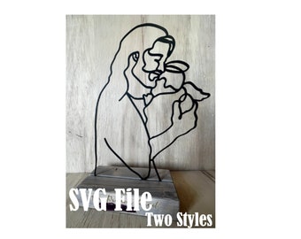 Jesus Holding Angel Baby Digital File. SVG. Two Styles. Line Art. Use with Laser or Plasma. Child loss memorial. Infant loss.