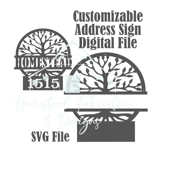 Digital File.SVG File. Address Sign For House. Address Plaque. House Number Plaque. Street Address. Front Porch Decor. Tree Of Life