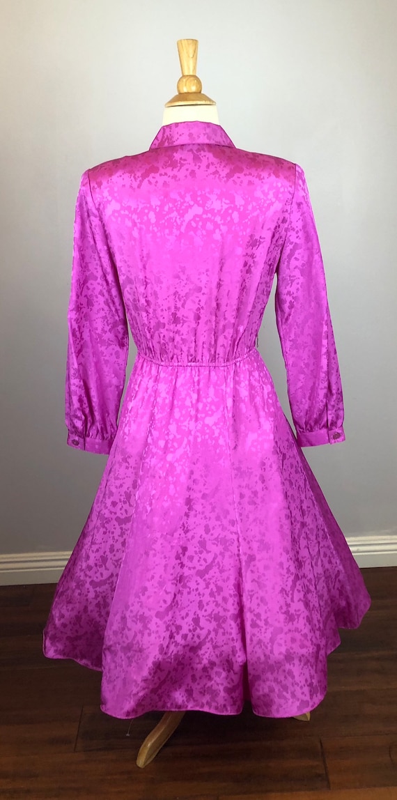 Hot Pink Day Dress 1980'sdoes1950's Vintage Ful… Gem