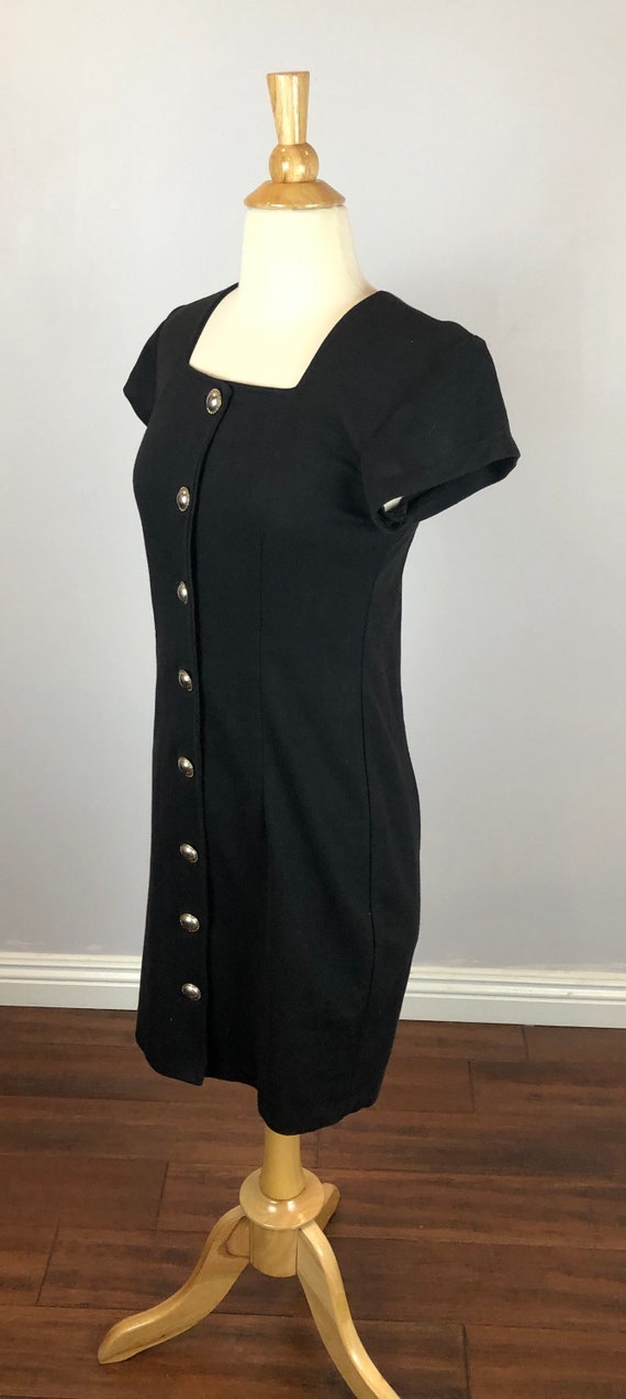 1980's Button-Up Little Black Dress - Vintage - S… - image 3