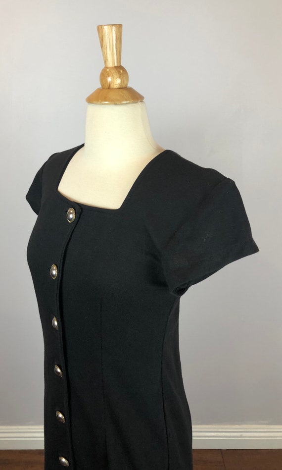1980's Button-Up Little Black Dress - Vintage - S… - image 6
