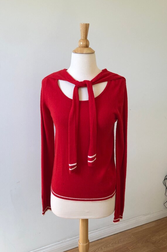 Sailor Collar / Tie Collar Nautical Sweater - Bri… - image 2