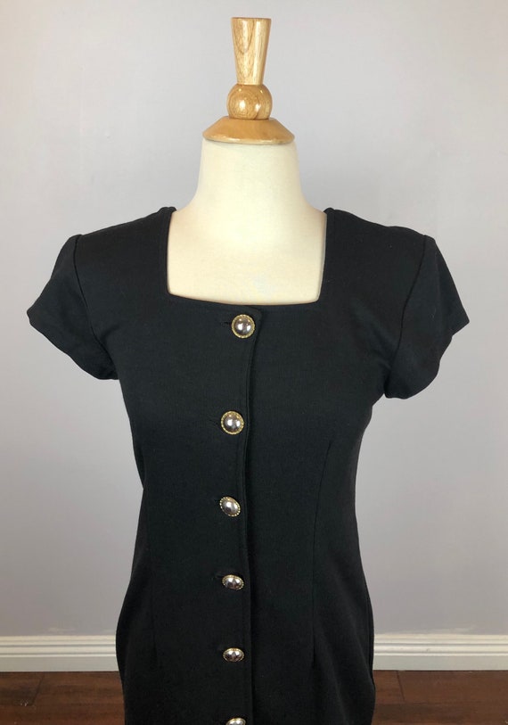 1980's Button-Up Little Black Dress - Vintage - S… - image 5
