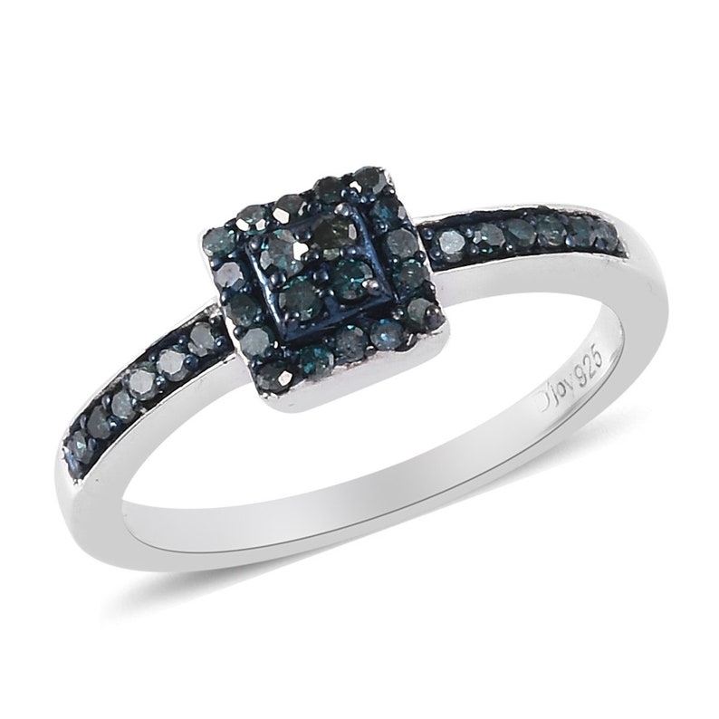 0.25CTW BLUE DIAMOND HEART RING 0.25CTW BLUE DIAMOND HEART RING