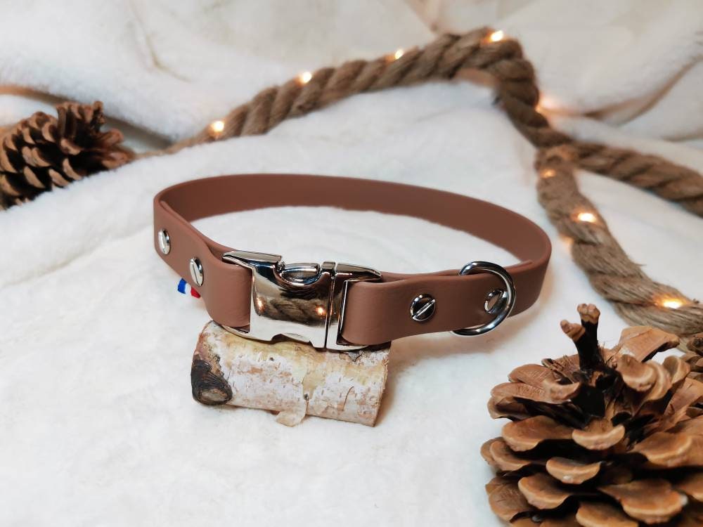 Collier Pour Chien en Biothane Marron