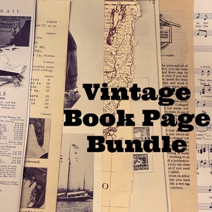 Vintage Book Page Paper Bundle 50 pages