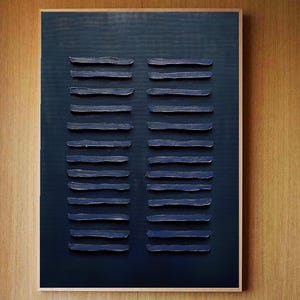 Original bleu wabi-sabi texturé peinture à l'huile sur toile minimalisme neutre peinture à l'huile pour l'art mural salon plus grande 3d texturé