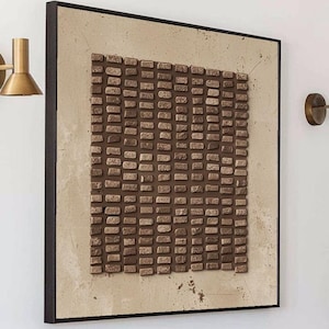 Original beige wabi-sabi 3D texturé peinture à l'huile sur toile art minimalisme neutre peinture à l'huile abstrait art mural plus grand 3d texturé