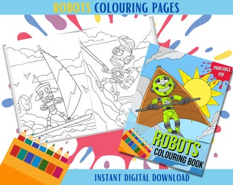 Printable Robots Colouring Pages, Robots Colouring Book, Robots Colouring Pages