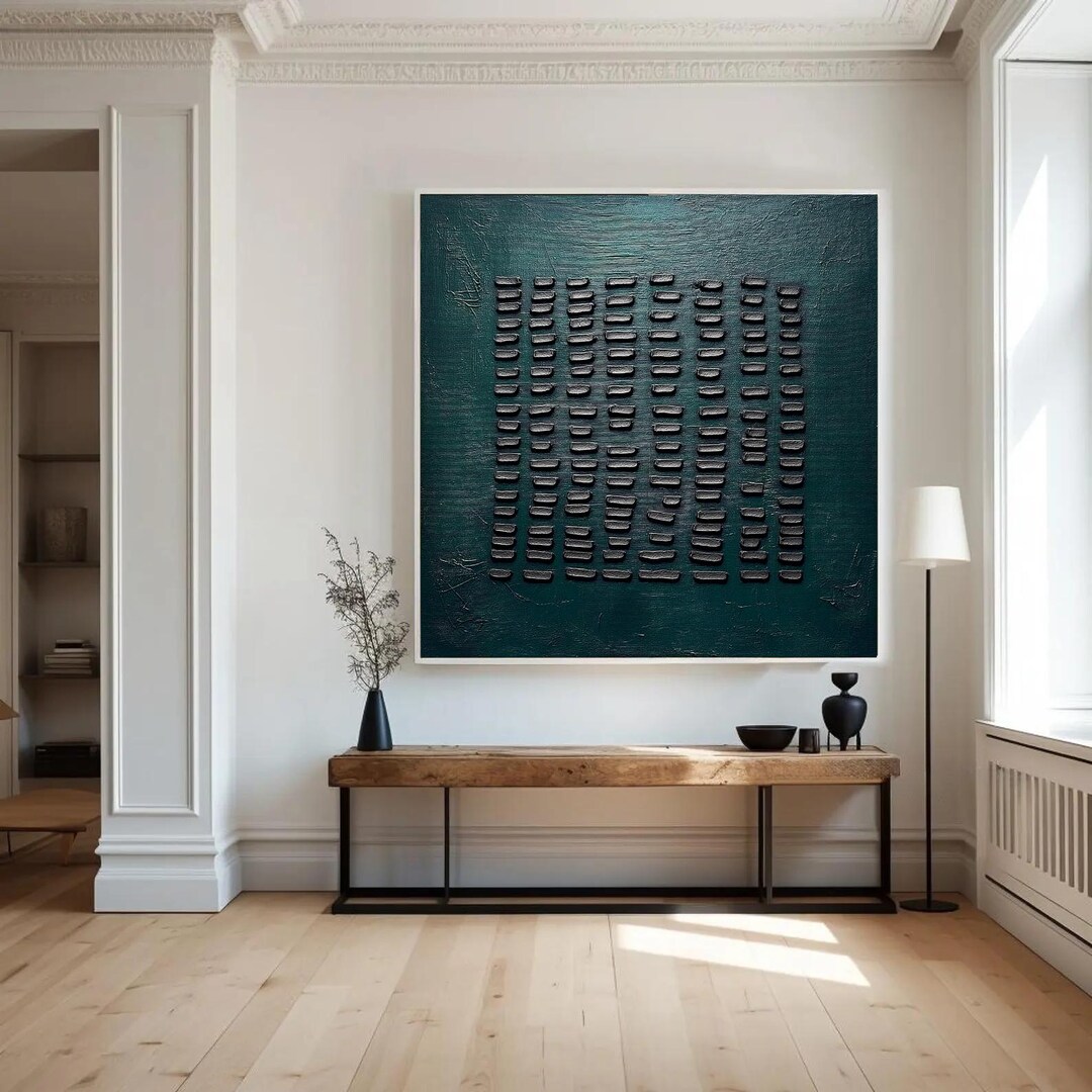 Abstract Original Green Wabi-sabi 3d Textured Oil Painting on Canvas ...