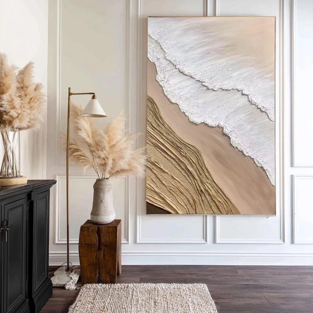 Ocean Waves Abstract Painting on Canvas 3D Textured Wall Art Heavy ...