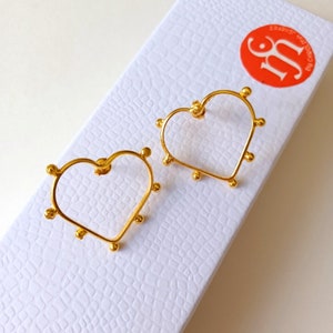Heart Earrings, Women earrings, Aretes corazon, Outfit, Fashion, Accessories