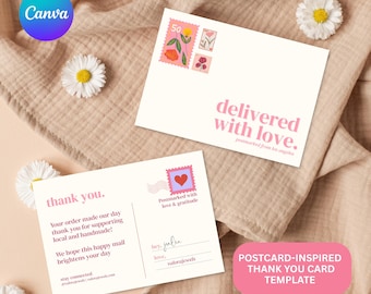 Small Business Thank You Postcard: Editable Canva Template (5x7 Inch)