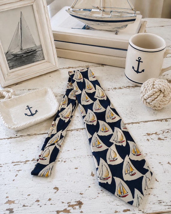 Vintage polo Ralph Lauren sailboat necktie,Polo Ralph Lauren silk handmade neck tie