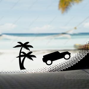 Palm Tree Decal Car Easter Egg Decals | Off Road Vehicle Decal | Beach Decal | Front Windshield Easter Egg Sticker Window Sticker