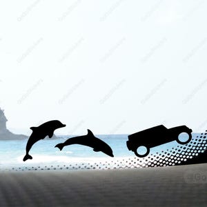 Dolphin Decal Car Easter Egg Decals | Off Road Vehicle Decal | Front Windshield Easter Egg Sticker Window Sticker
