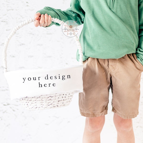 Easter Basket Mockup | Blank Basket Liner | Easter Basket for Boys Mockup | JPEG Product Photography