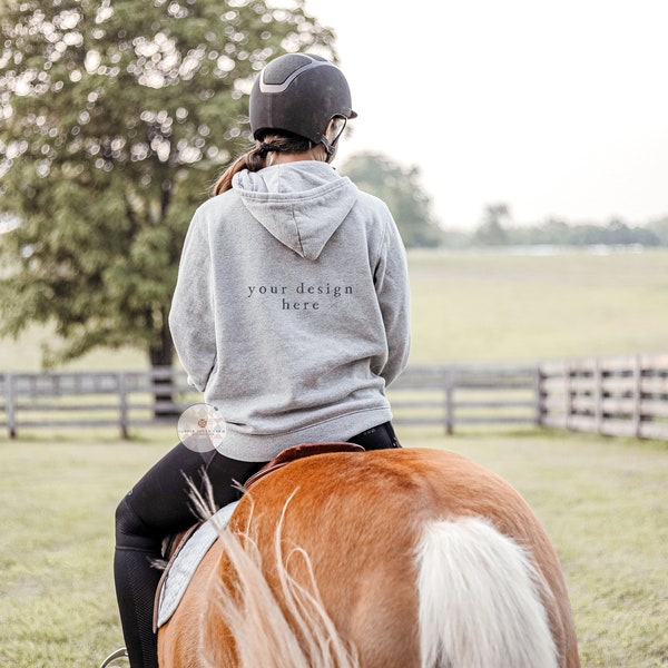 Heather Sweatshirt Mockup | Pferd und Reiter Motiv | JPEG Produktfotografie | JPEG-Datei