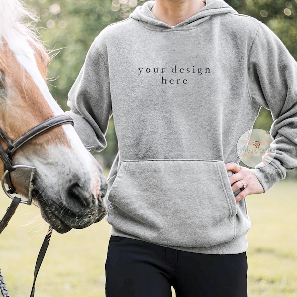 Heather Sweatshirt Mockup | Pferd und Reiter Motiv | JPEG Produktfotografie | JPEG-Datei