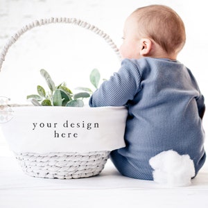 Easter Basket Mockup | Blank Basket Liner | Personalized Easter Basket for Baby | JPEG Product Photography