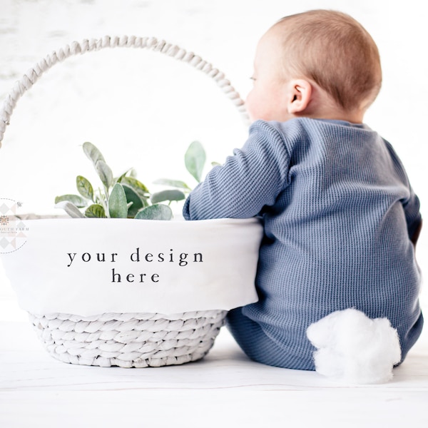 Easter Basket Mockup | Blank Basket Liner | Personalized Easter Basket for Baby | JPEG Product Photography