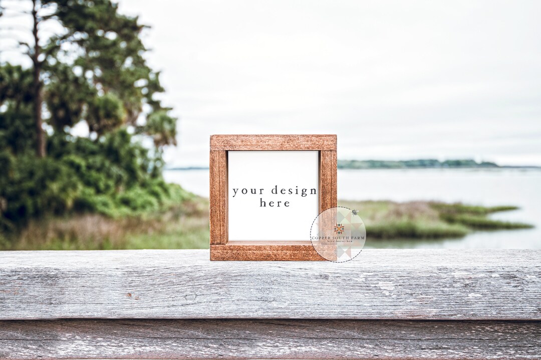 6x6 Blank Farmhouse Sign | Camping and Water Theme | Wood Sign Mockup ...