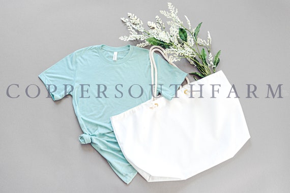 Tote Bag Mockup Spring and Garden Theme Blank Tote Bag With Rope Handles  Canvas Tote Mockup 