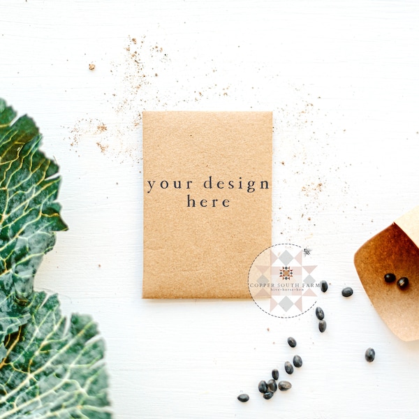 Seed Pack Mockup | Garden and Homesteading Theme | Blank Seed Packet | JPEG Product Photography