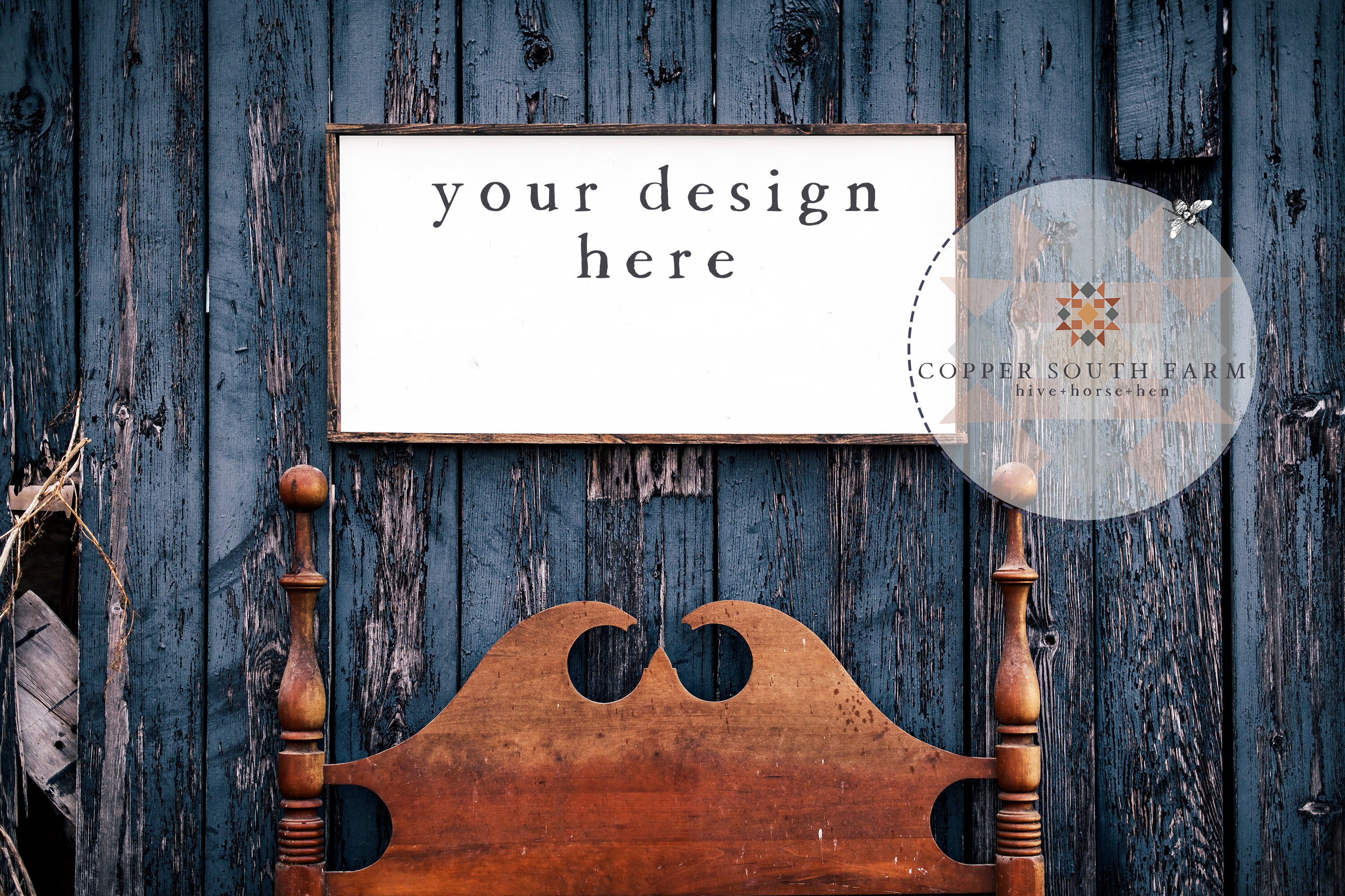 Download 24x48 Wood Sign Mockup Above Antique Bed Scene Blank Wood | Etsy