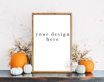 24x36 Blank Wood Sign Mockup | Farmhouse Fall Theme | JPEG Styled Stock Photos