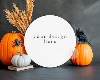 Blank Rustic Door Sign | Halloween Farmhouse Theme | Front Porch Decor | Blank Wood Sign Mockup |