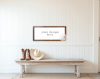 8x18 Farmhouse Frame Mockup | Western Theme Entryway Theme | JPEG Mockup