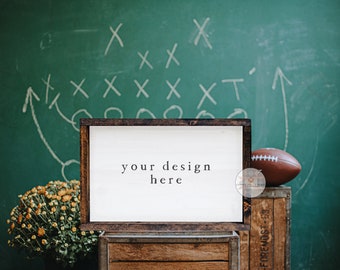 12x12 Blank Stained Farmhouse Sign Football Season Theme - Etsy