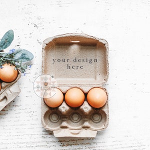 Egg Carton Mockup | Egg Stamp Mockup | Stamp Placement Mockup | Simplistic Farmhouse Scene | JPEG Styled Stock Photos