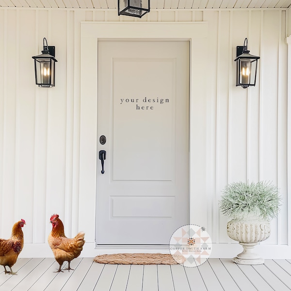 Front Door Mockup | Entryway Scene with Farmhouse Details | JPEG Product Photography