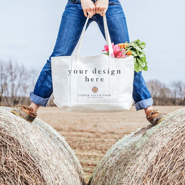 Weekender Bag Mockup |  Playing on the Farm Theme | White Bag Mockup | JPEG