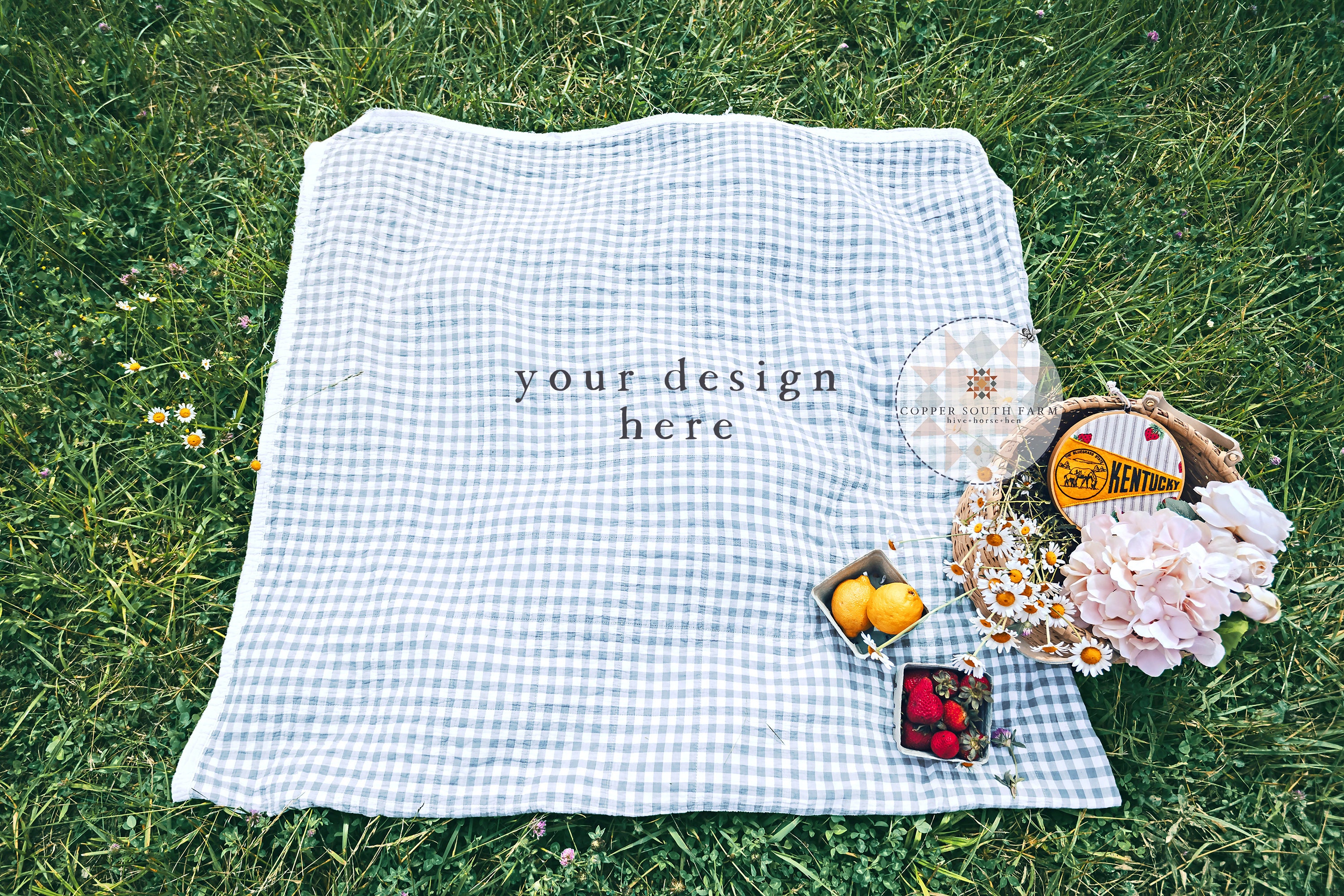 Blanket Mockup Checkered Picnic Blanket Scene Picnic Theme Etsy
