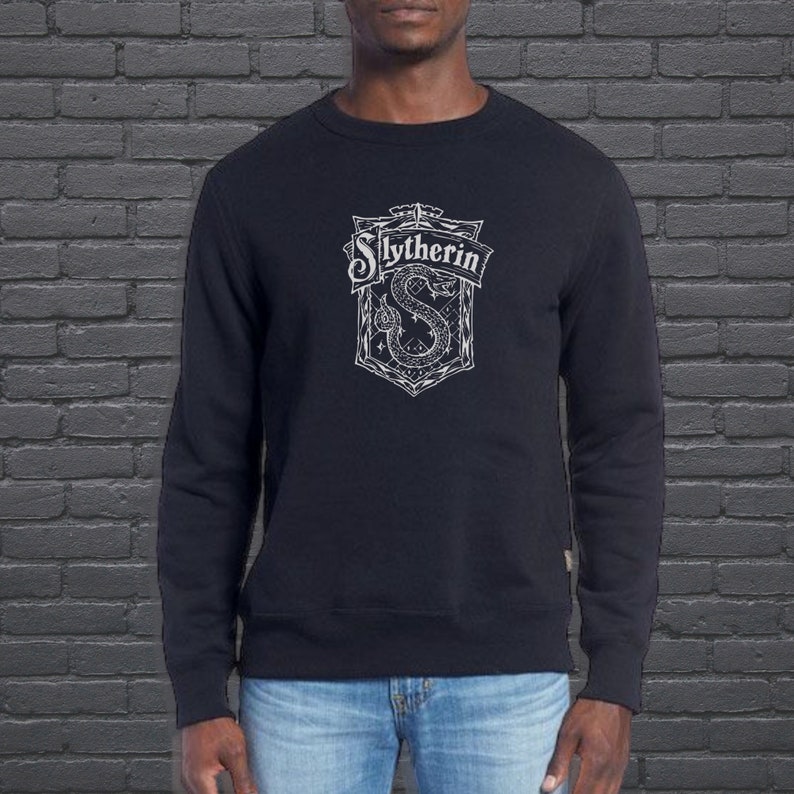 Slytherin House Sweater Hogwarts School Inspired Crewneck | Etsy