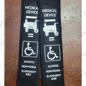 Autism//Nonverbal/Elopement Risk Handicap wraps for Keenz XC+ Wagon in BLACK