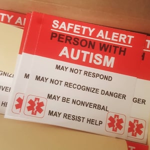 Autism Alert - Safety Stickers for home or car