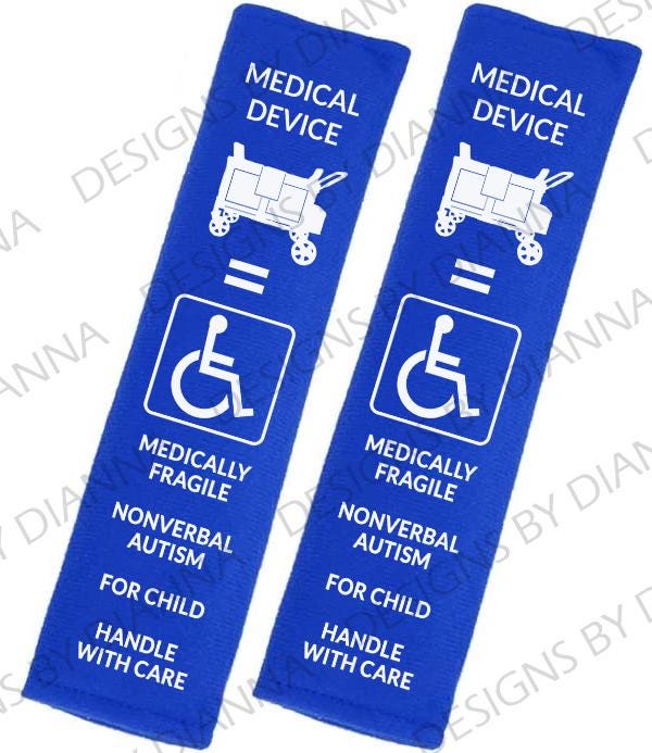 Medically Fragile, Nonverbal Autism, Handle with Care Handicap wraps for Wonderfold W Series Wagon