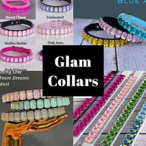 GLAM Collar, Dog Jewelry, Dog Collar, Gem Collar, Luxury Dog Collar, Bling Collar, Diamond Collar, French Bulldog, French Bulldog Gifts