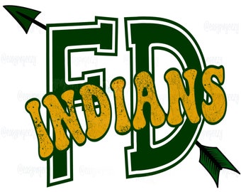 FD Indians Arrow png/Indians Green Gold/Fort Davis Indians Logo/Gift Shop/Sublimation/Tshirt/DIY/Athletics/Direct to Film/Screen Print/Clip